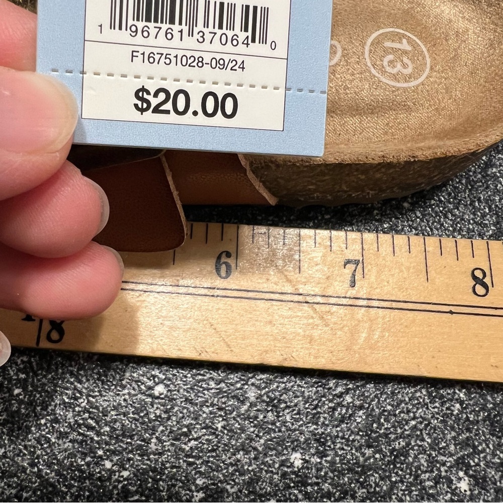 NWT Cat & Jack Kid Unisex Drew Double-Buckle Slide Sandals- Brown 13 - Picture 4 of 6